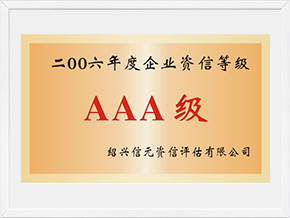 2006年度企業(yè)AAA資信等級(jí)